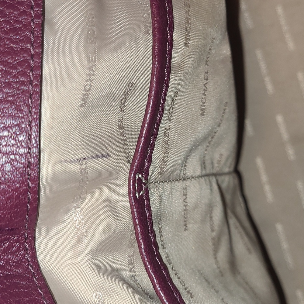 Michael Kors Brooklyn Burgundy Leather Satchel - Picture 10 of 15